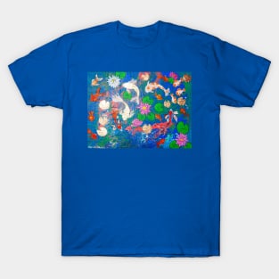 Beautiful Koi Fish and Waterlilies T-Shirt